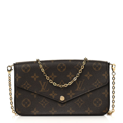Louis Vuitton Monogram Pochette Felicie Chain Wallet Fuchsia 1 of 8