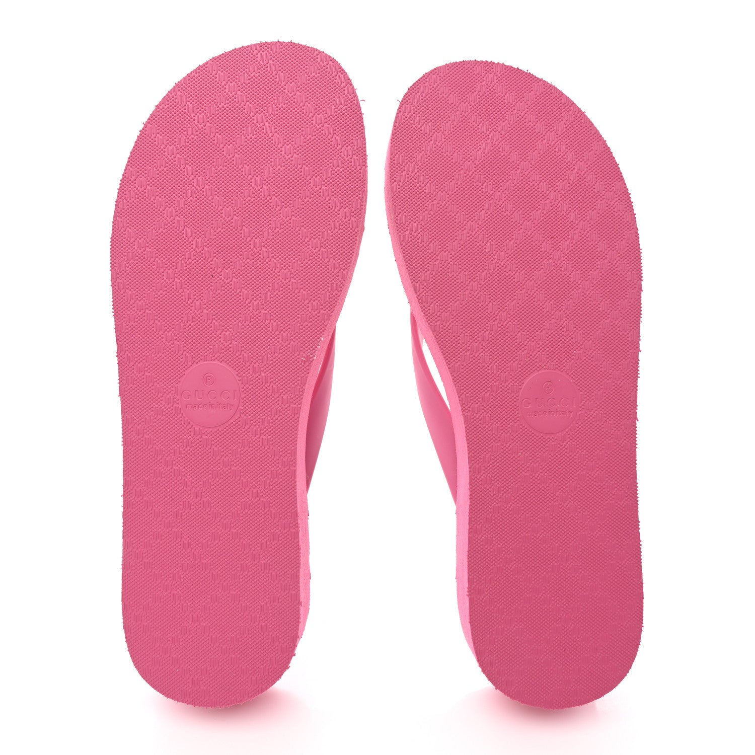Gucci Rubber Chevron Womens GG Thong Sandals 36 Pink Tropical Flower 5 of 10