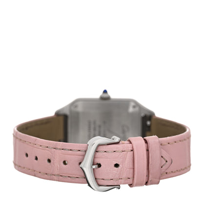Cartier Stainless Steel Alligator 27.5mm Santos Dumont Quartz Watch Pink 3 of 5