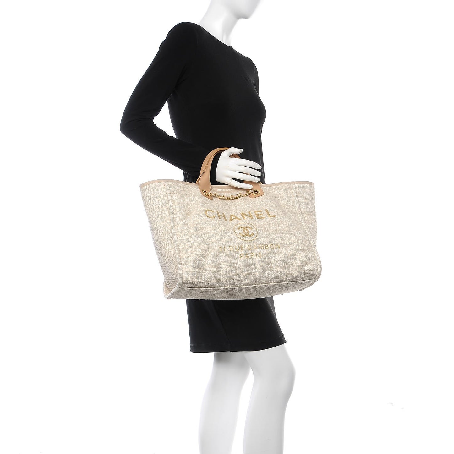 Canvas Large Deauville Tote Light Beige