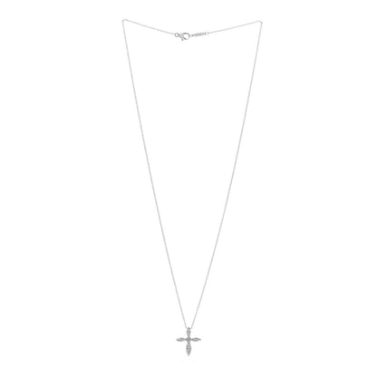 Tiffany Platinum Diamond Illusion Cross Pendant Necklace 3 of 8