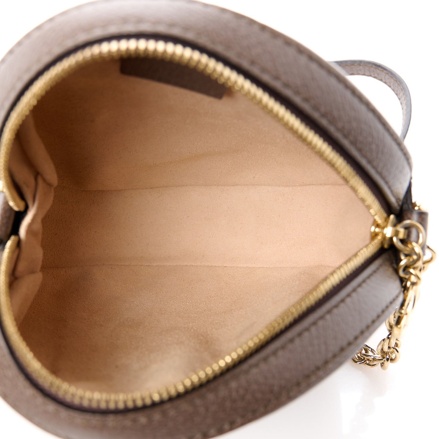 GG Supreme Monogram Web Mini Ophidia Round Shoulder Bag Brown