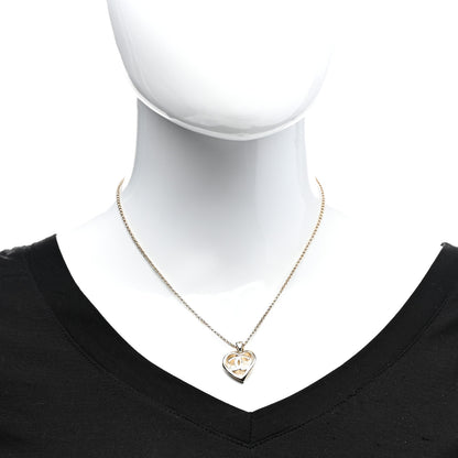 Chanel CC Heart Chain Pendant Necklace Gold 2 of 7