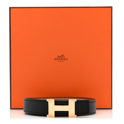 Hermes Swift Epsom 24mm Mini Constance H Belt 95 38 Black Gold 5 of 5