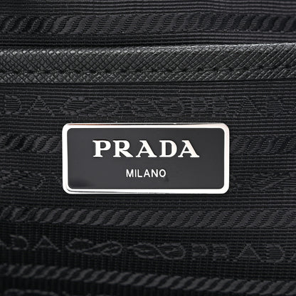 Prada Nylon Vela Saffiano Medium Backpack Black 6 of 12