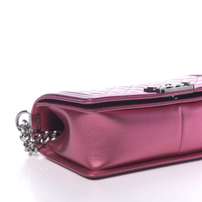 Chanel Metallic Patent Calfskin Quilted Medium Boy Flap Pink 8 of 13