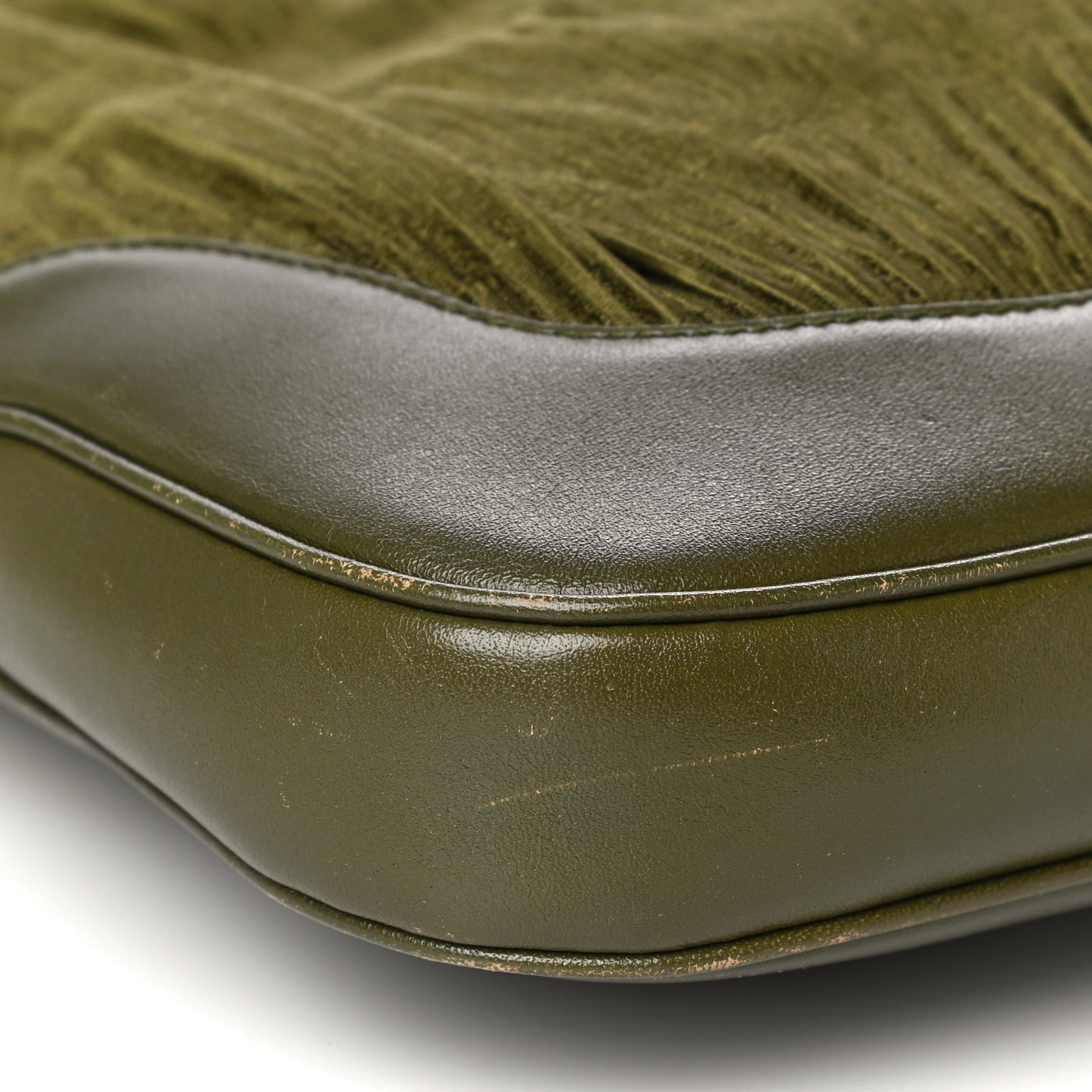 Fabric Pleated Jackie O Hobo Green