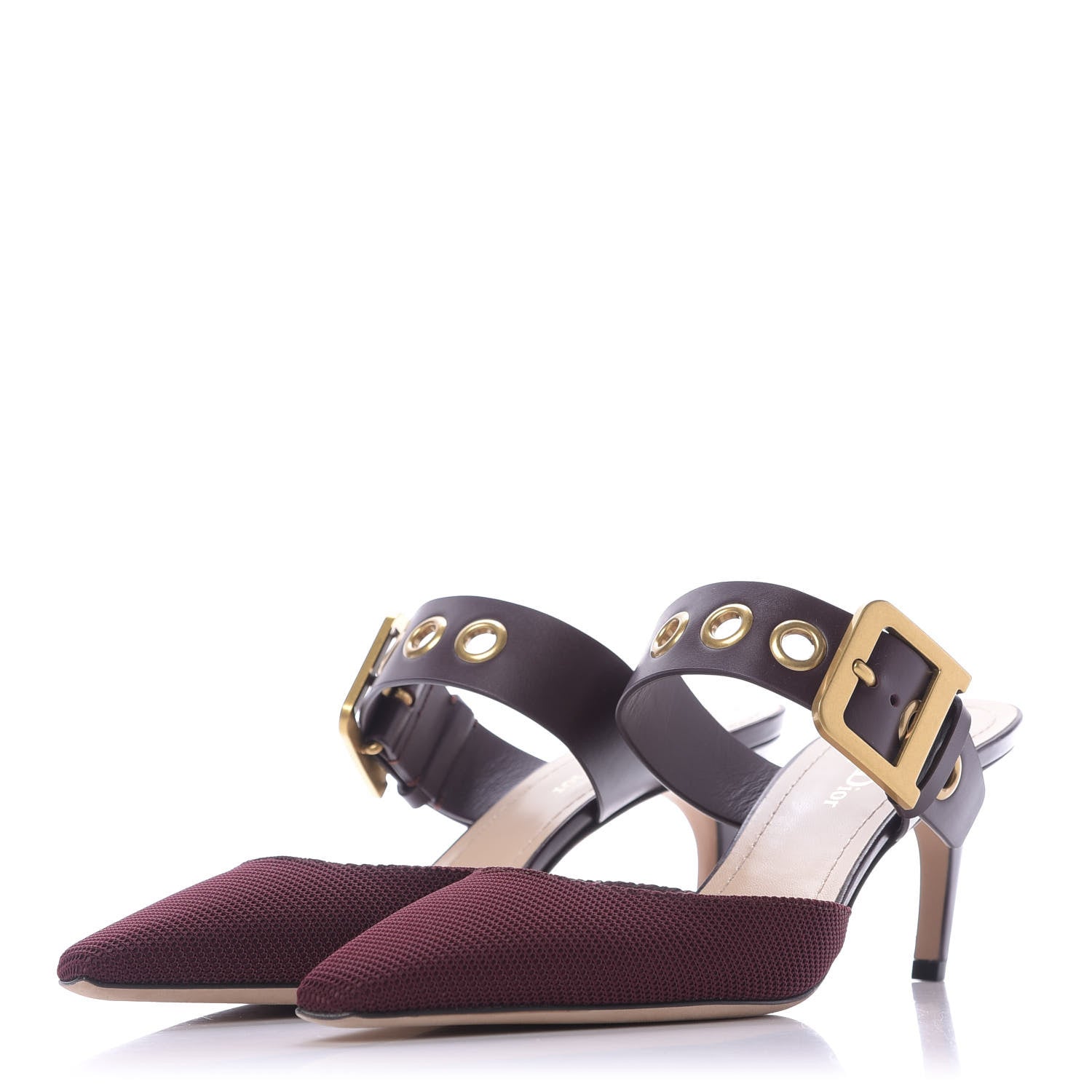 Christian Dior Technical Fabric Calfskin D-Dior 65mm Mules 39 Rouge Black 3 of 11