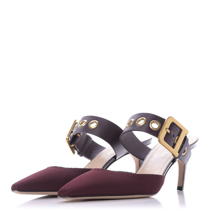 Christian Dior Technical Fabric Calfskin D-Dior 65mm Mules 39 Rouge Black 3 of 11