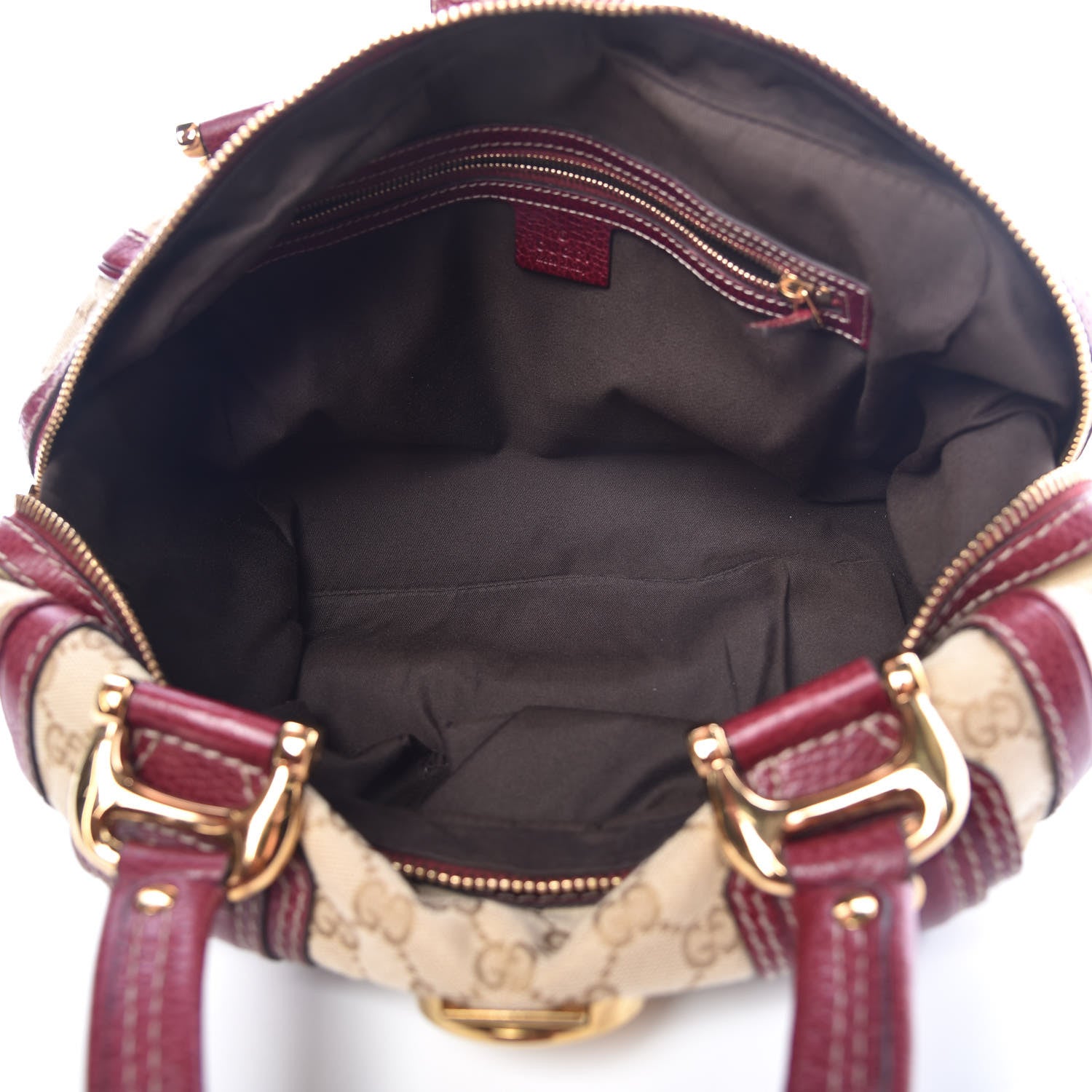 Gucci Monogram Medium Aviatrix Boston Ebony Bordeaux 5 of 11