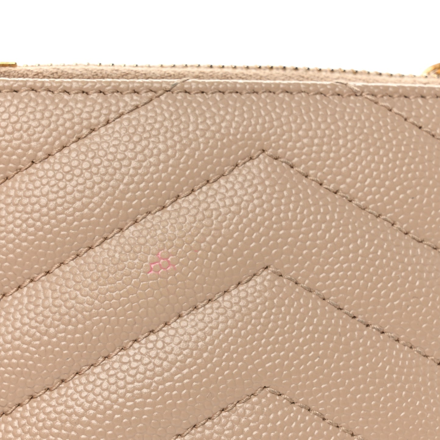 Grain De Poudre Matelasse Chevron Monogram Zipped Card Case Nude Powder