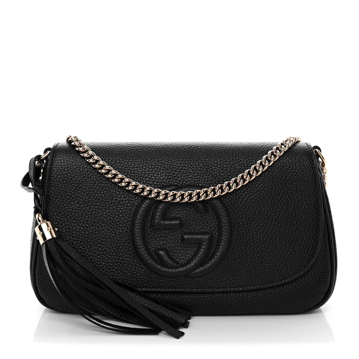 Gucci Pebbled Calfskin Medium Soho Flap Crossbody Black 1 of 12
