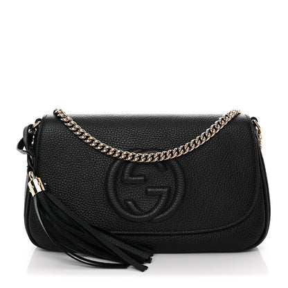 Gucci Pebbled Calfskin Medium Soho Flap Crossbody Black 1 of 12