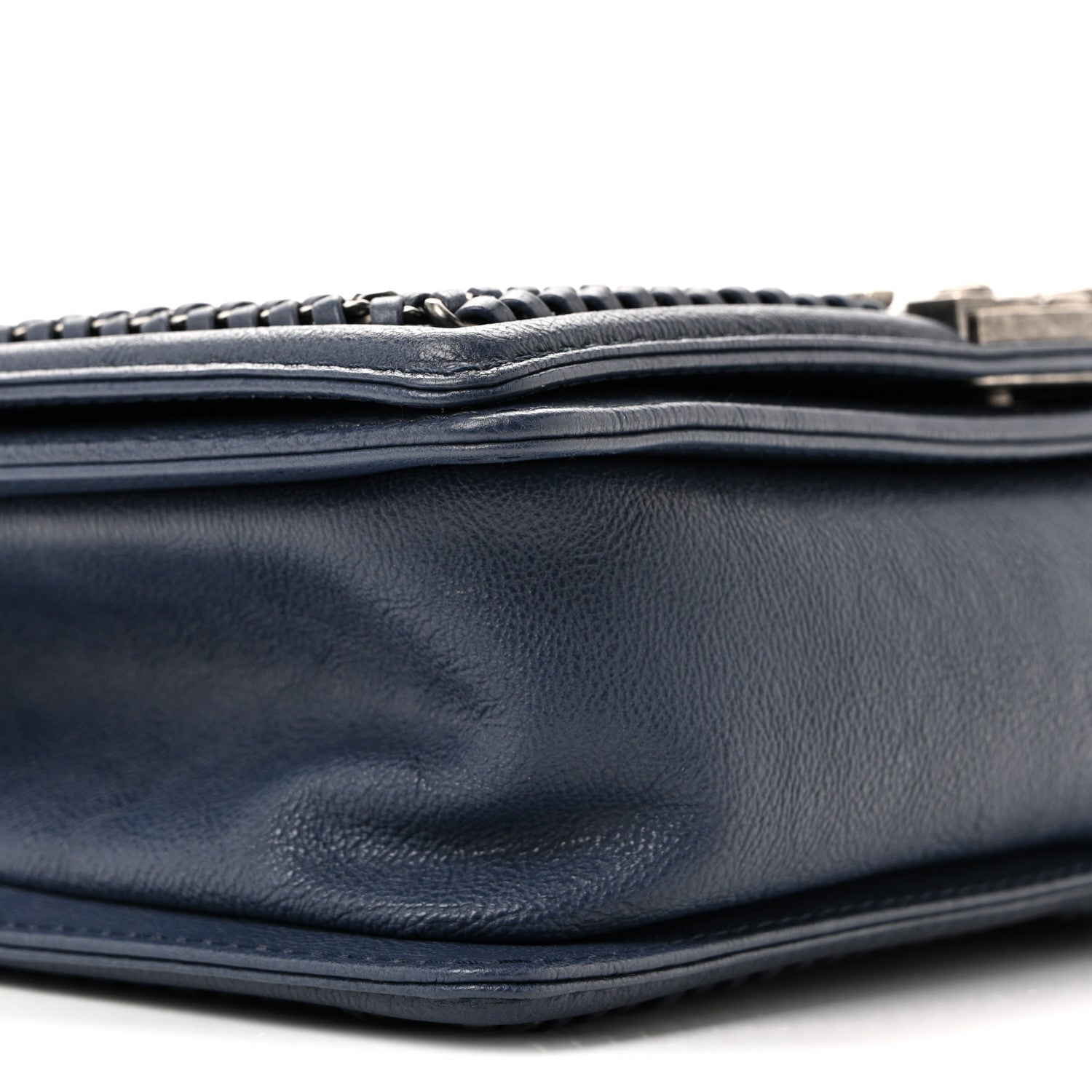 Chanel Lambskin Quilted Medium Top Handle Boy Flap Blue 9 of 13