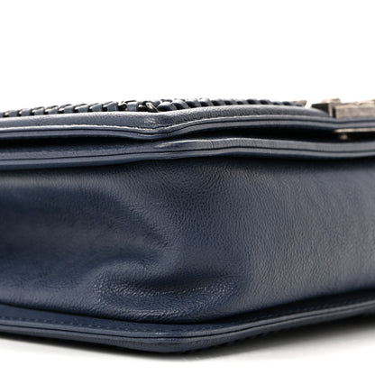 Chanel Lambskin Quilted Medium Top Handle Boy Flap Blue 9 of 13