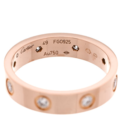 Cartier 18K Pink Gold 8 Diamond 4mm LOVE Wedding Band Ring 49 5 4 of 4