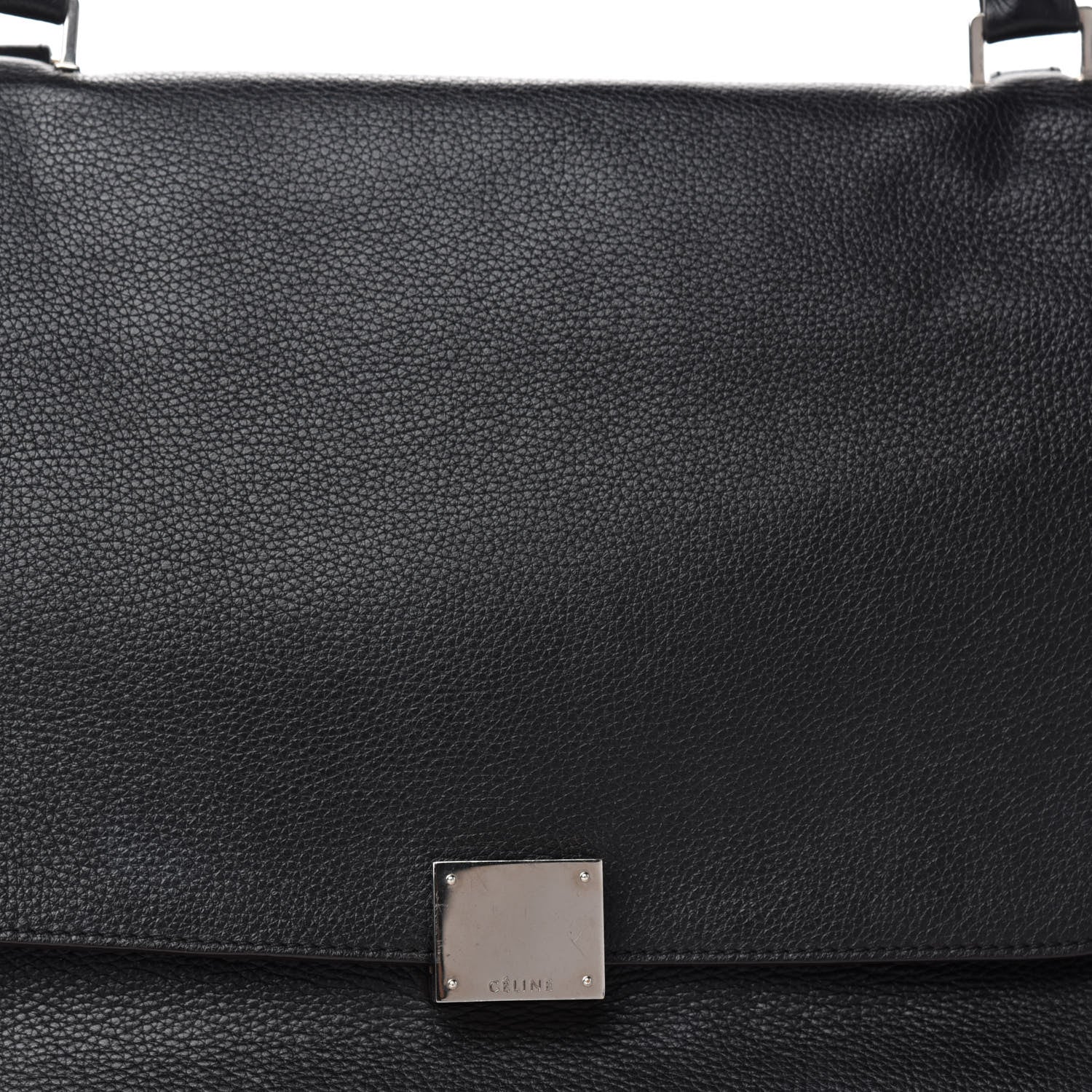 Celine Drummed Calfskin Suede Small Trapeze Black 14 of 14