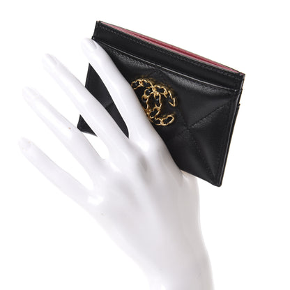 Chanel Shiny Goatskin Quilted 19 Card Holder Black 2 of 9