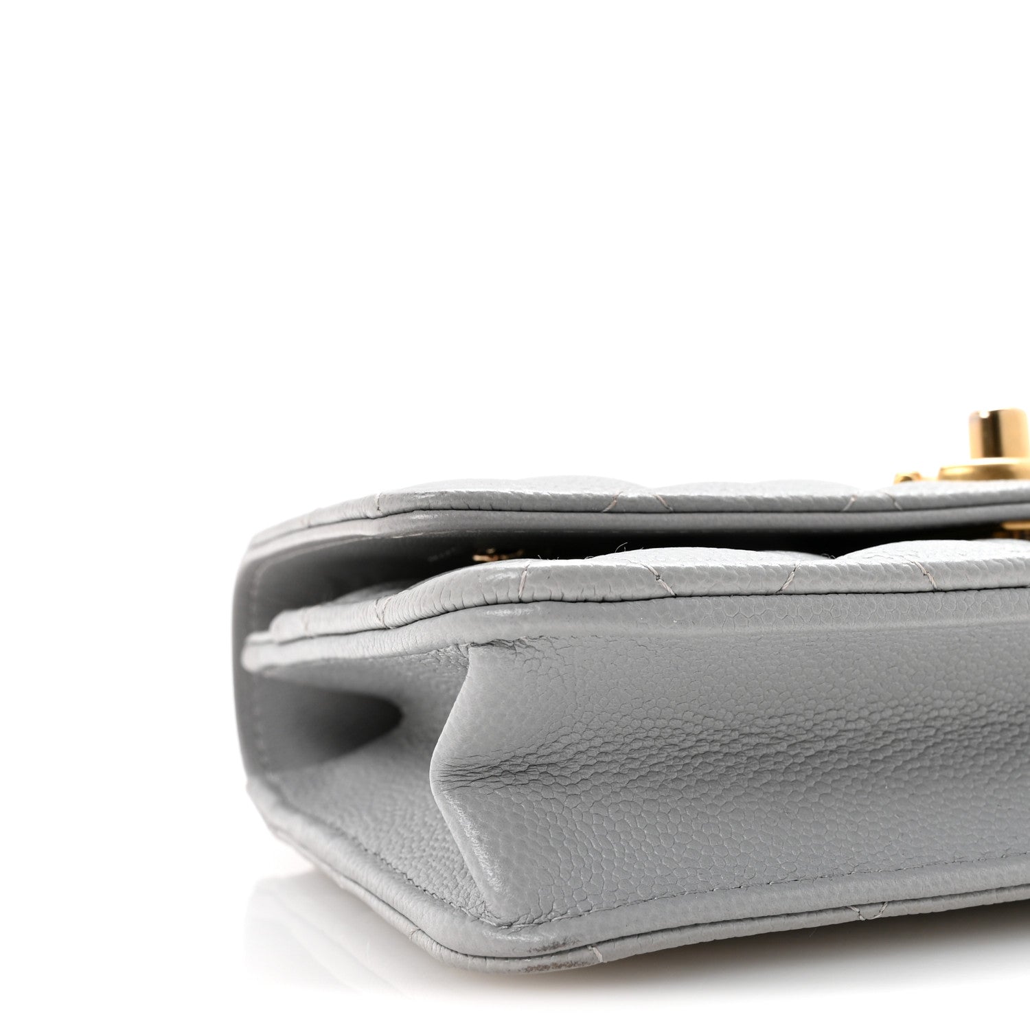 Chanel Caviar Quilted Sweetheart Wallet On Chain WOC Grey 10 of 12