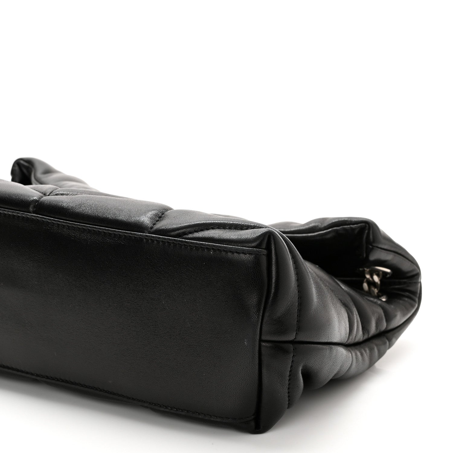Saint Laurent Lambskin Quilted Small Loulou Puffer Monogram Chain Satchel Black 11 of 11