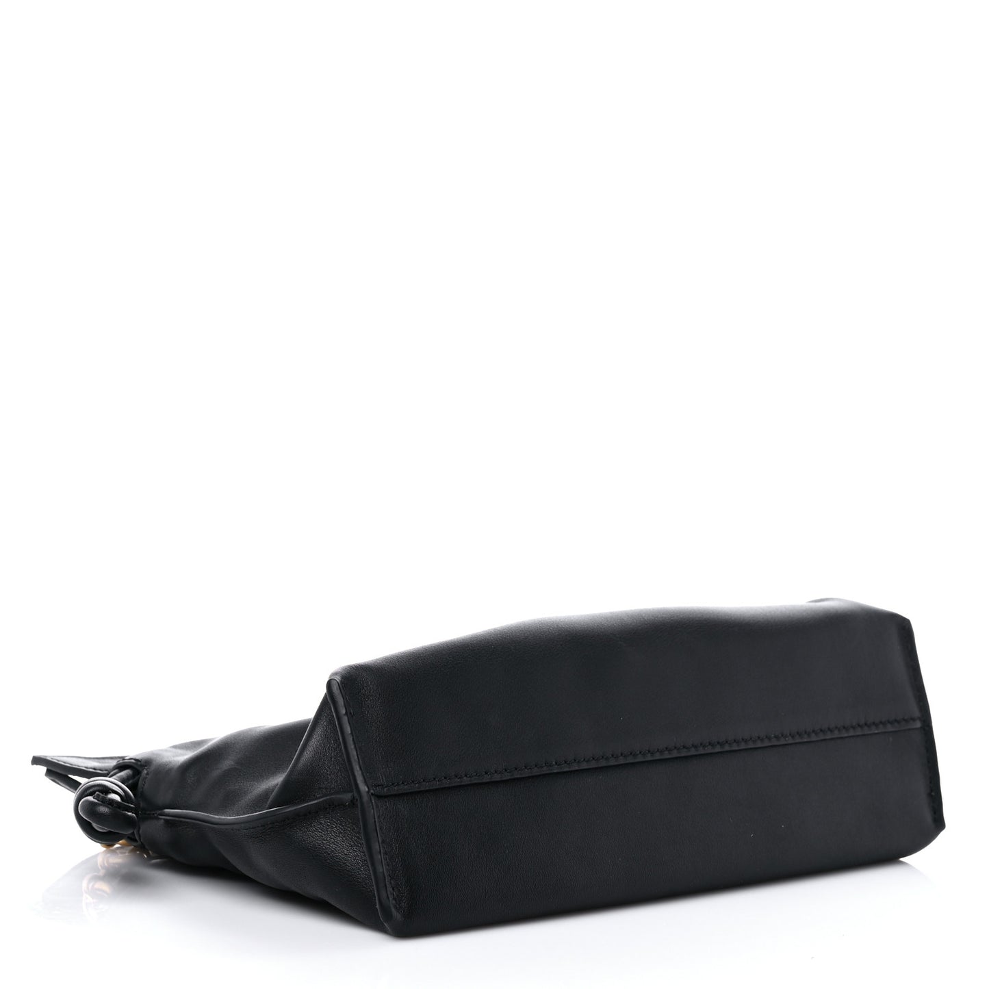 Nappa Calfskin Mini Flamenco Knot Clutch With Chain Black