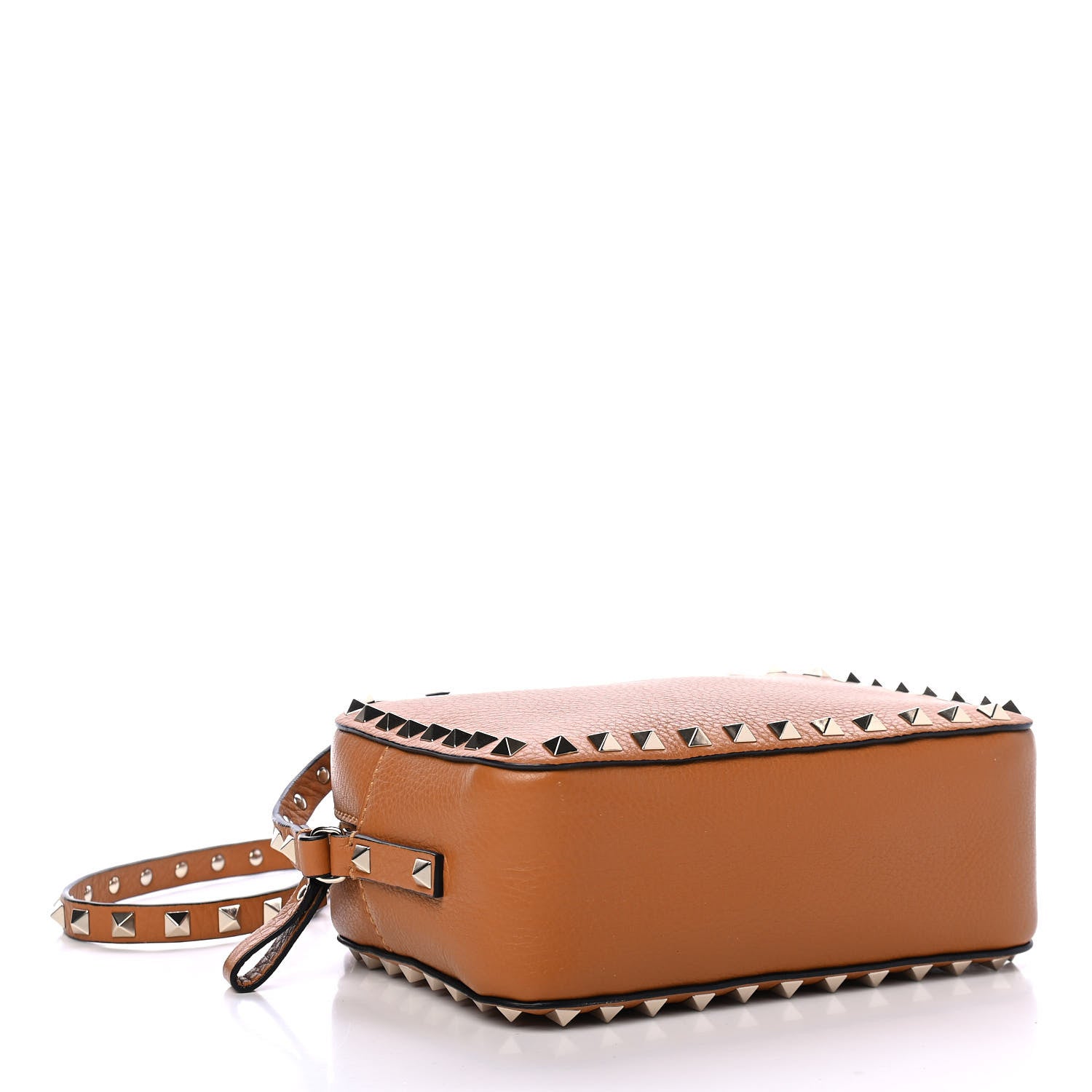 Valentino Garavani Calfskin Rockstud Camera Crossbody Bag Tan 3 of 4
