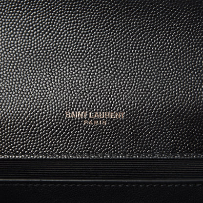 Saint Laurent Grain De Poudre Small Monogram Kate Satchel Black 9 of 10