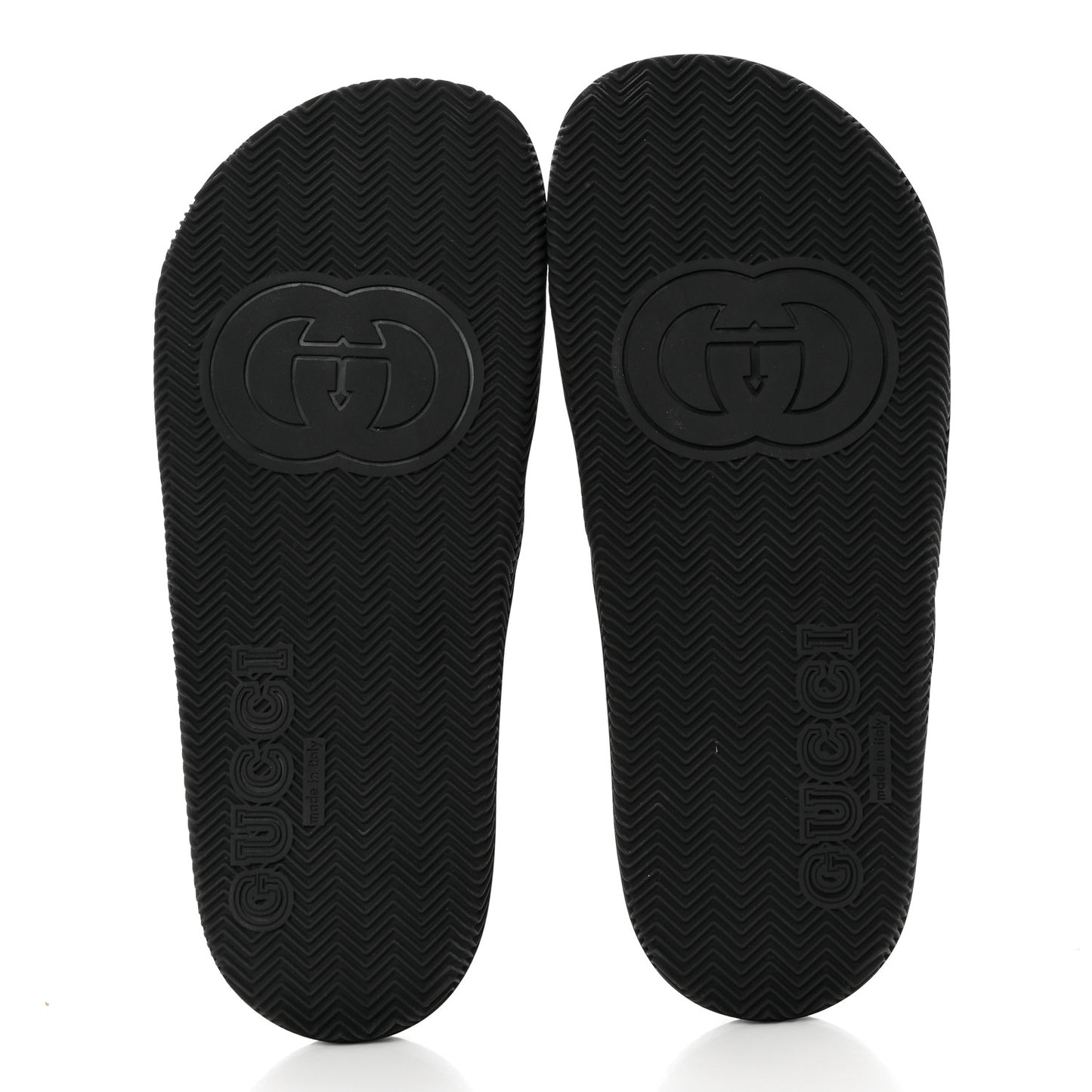 Rubber Web Womens Interlocking G Slide Sandals 39 Black Green Red