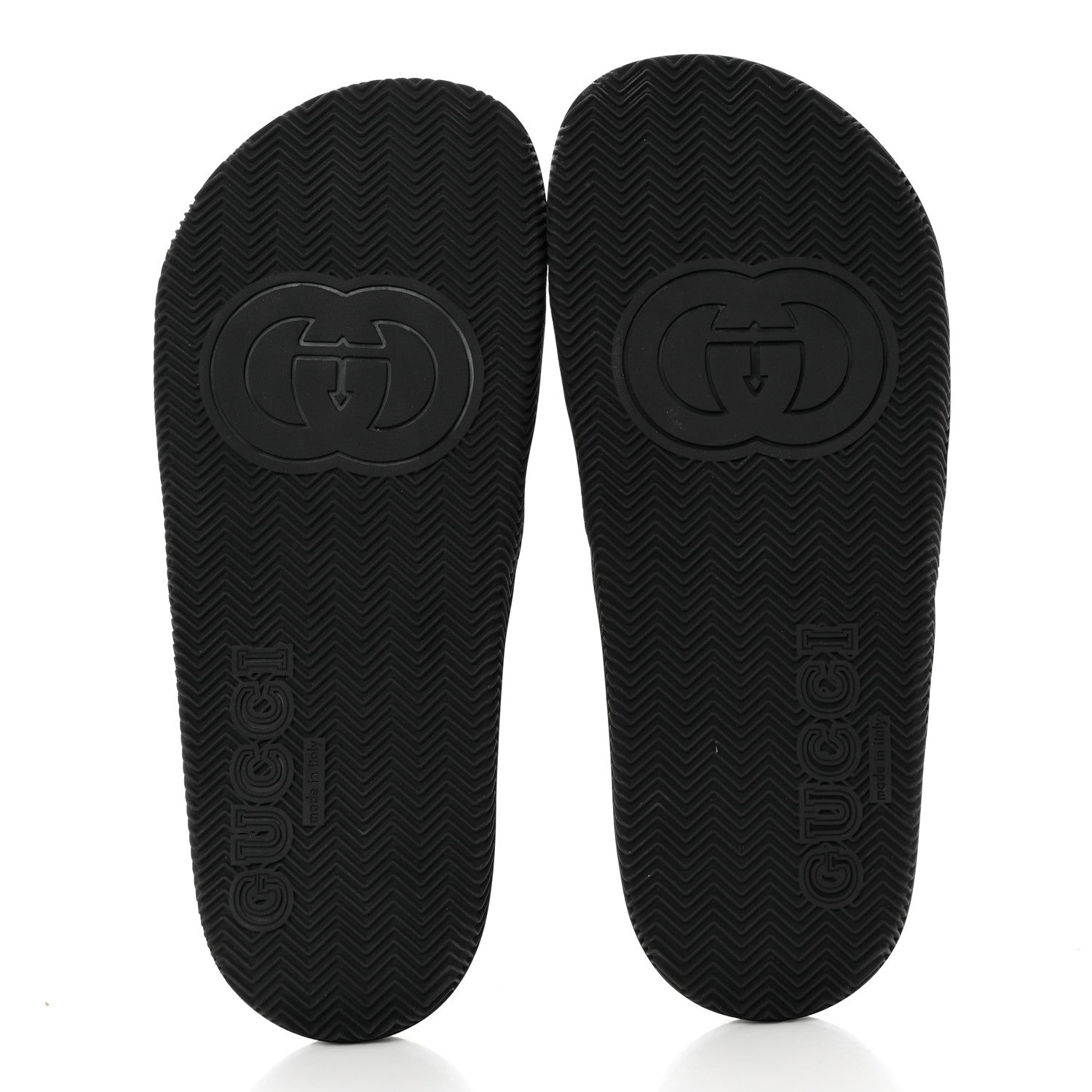 Gucci Rubber Web Womens Interlocking G Slide Sandals 39 Black Green Red 5 of 9