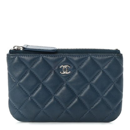 Chanel Lambskin Quilted Small Cosmetic Case Navy 1 of 10
