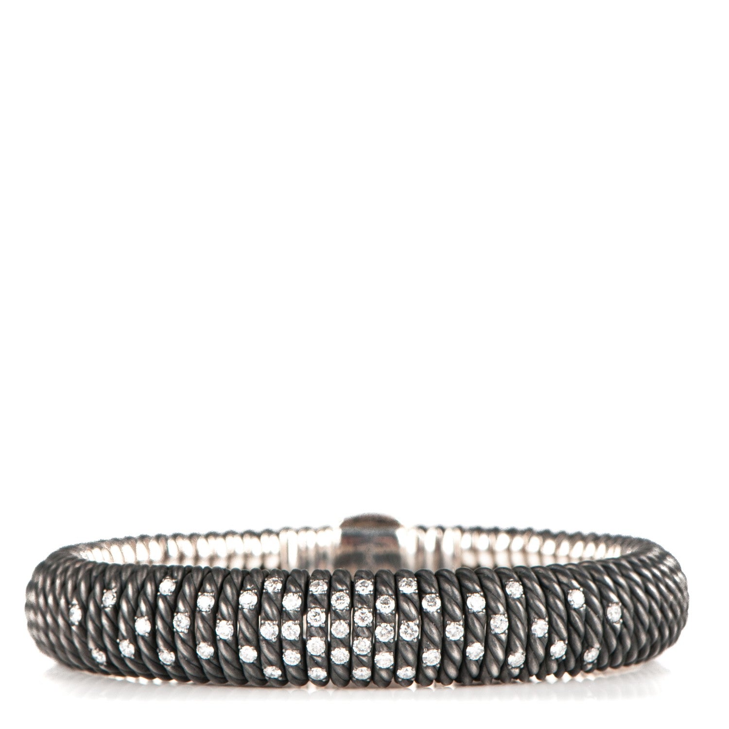 David Yurman Darkened Sterling Silver Diamond Tempo M Bracelet 1 of 5
