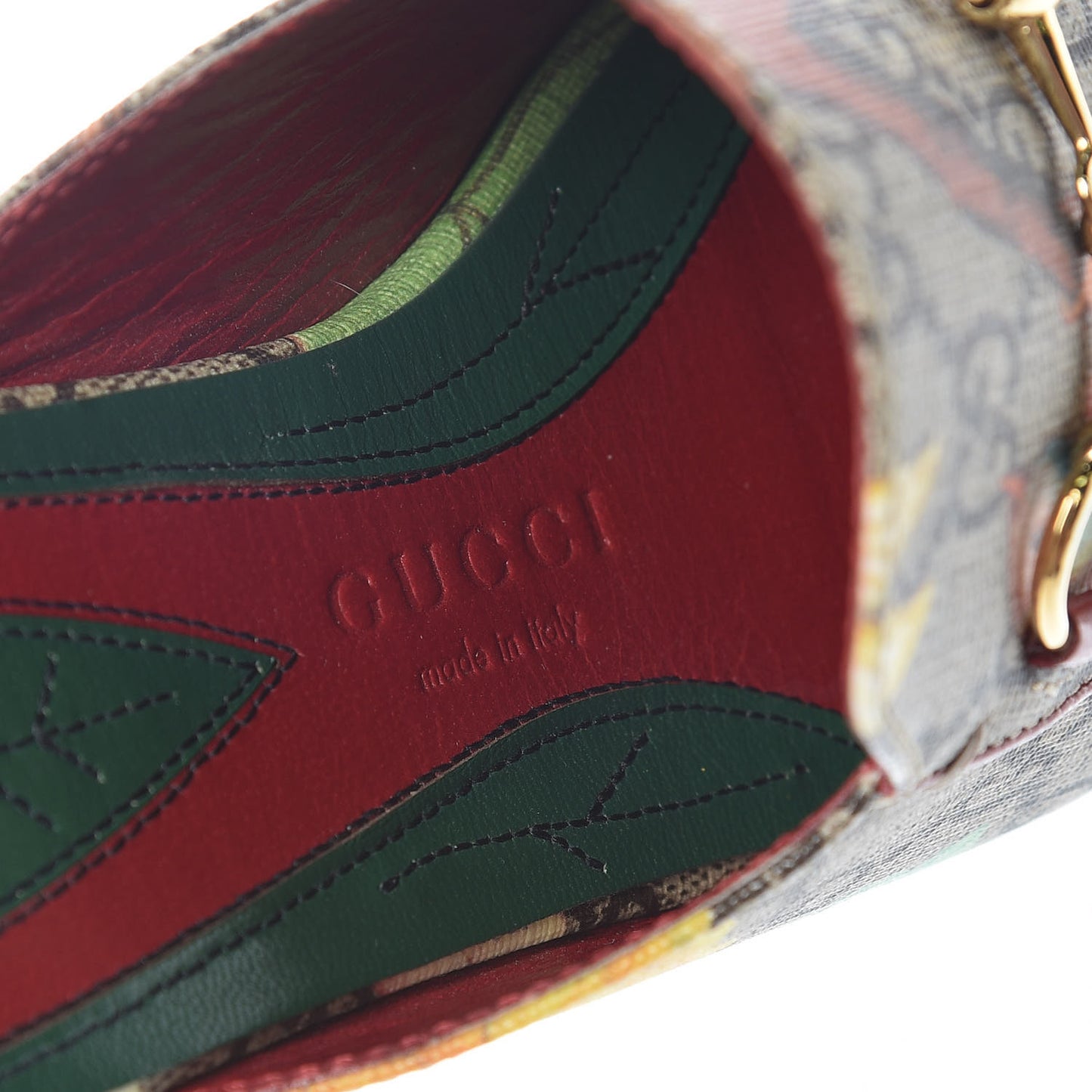 GG Supreme Monogram Tian Womens Princetown Slippers 37 Beige Ebony Multicolor