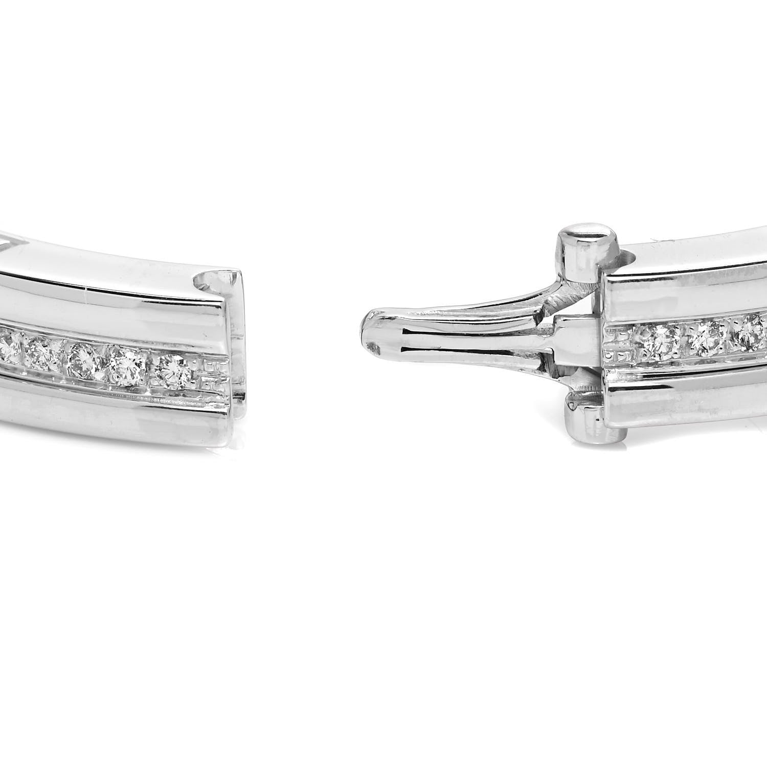 Bulgari 18K White Gold Diamond B.Zero1 Bangle Bracelet 4 of 6
