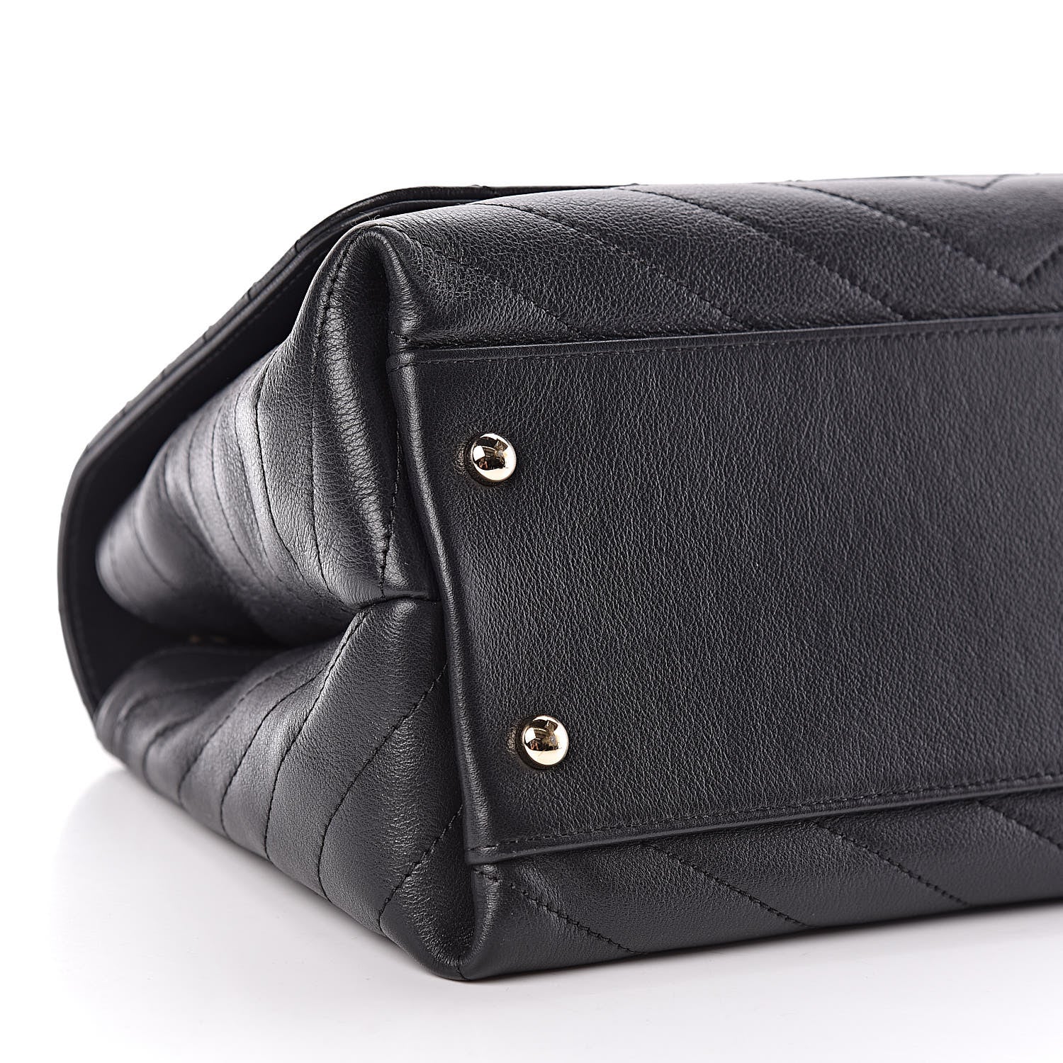Chanel Grained Calfskin Chevron Stitched Medium Chic Top Handle Flap Black 8 of 10