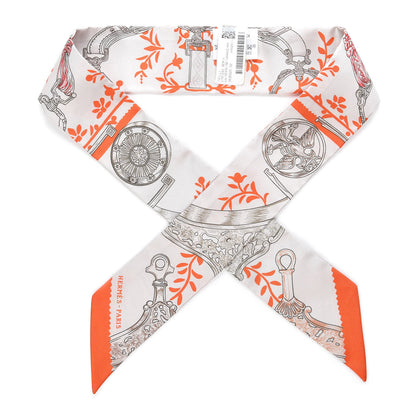 Hermes Silk Etriers Remix Twilly Verveine Orange Kaki 1 of 4