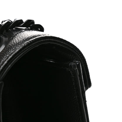Saint Laurent Grain De Poudre Textured Mixed Matelasse Large Triquilt Monogram Monochrome Satchel Black 13 of 13
