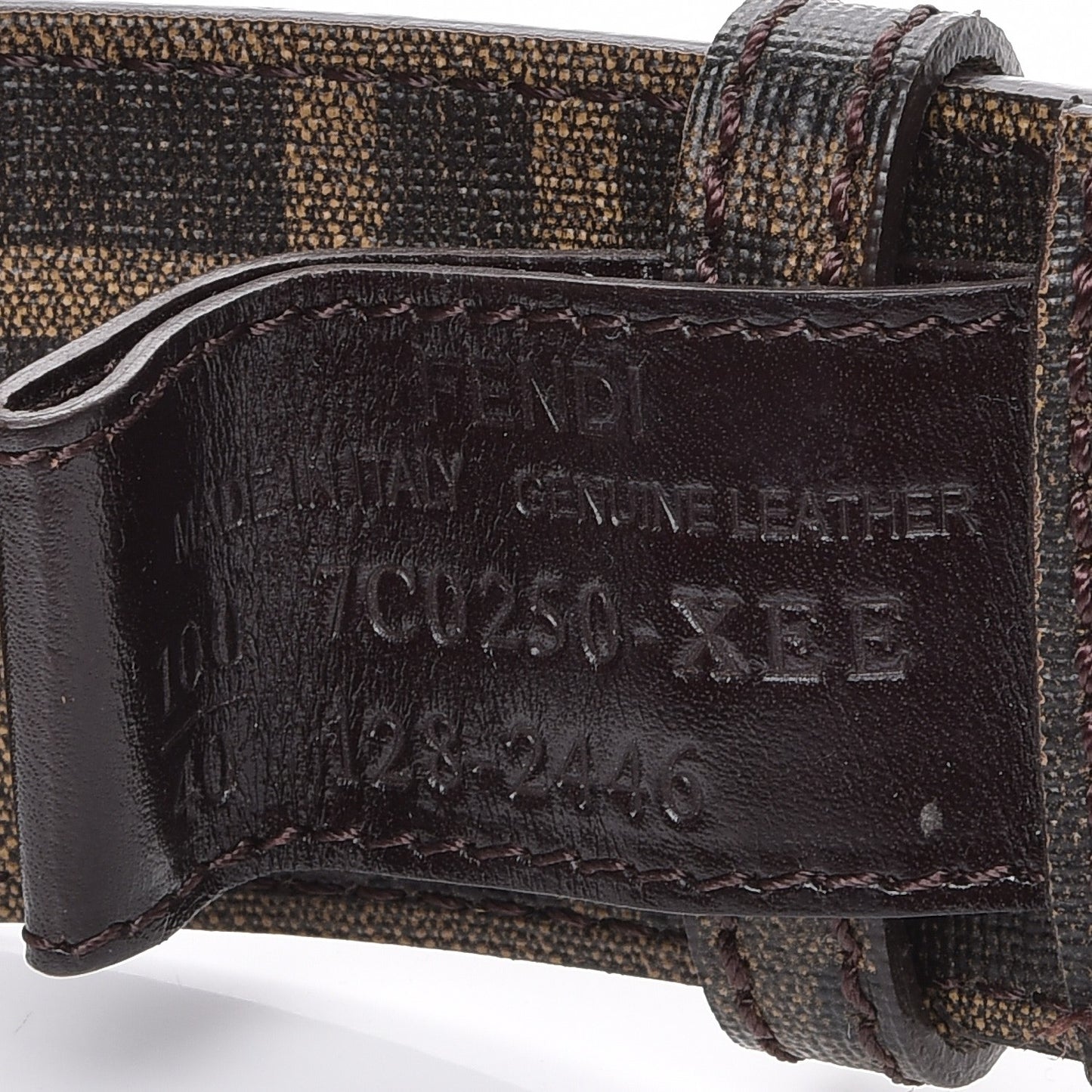 Coated Canvas FF Buckle Belt 100 40 Tobacco