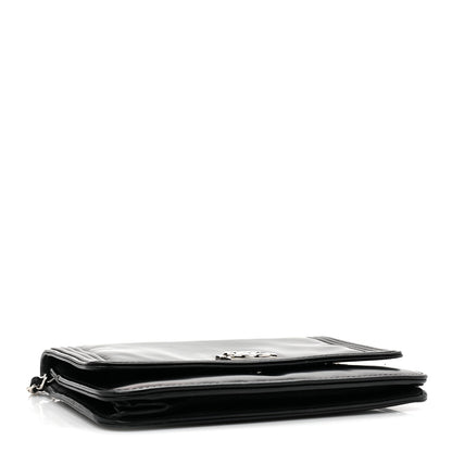 Chanel Glazed Calfskin Boy Wallet On Chain WOC Black 4 of 16