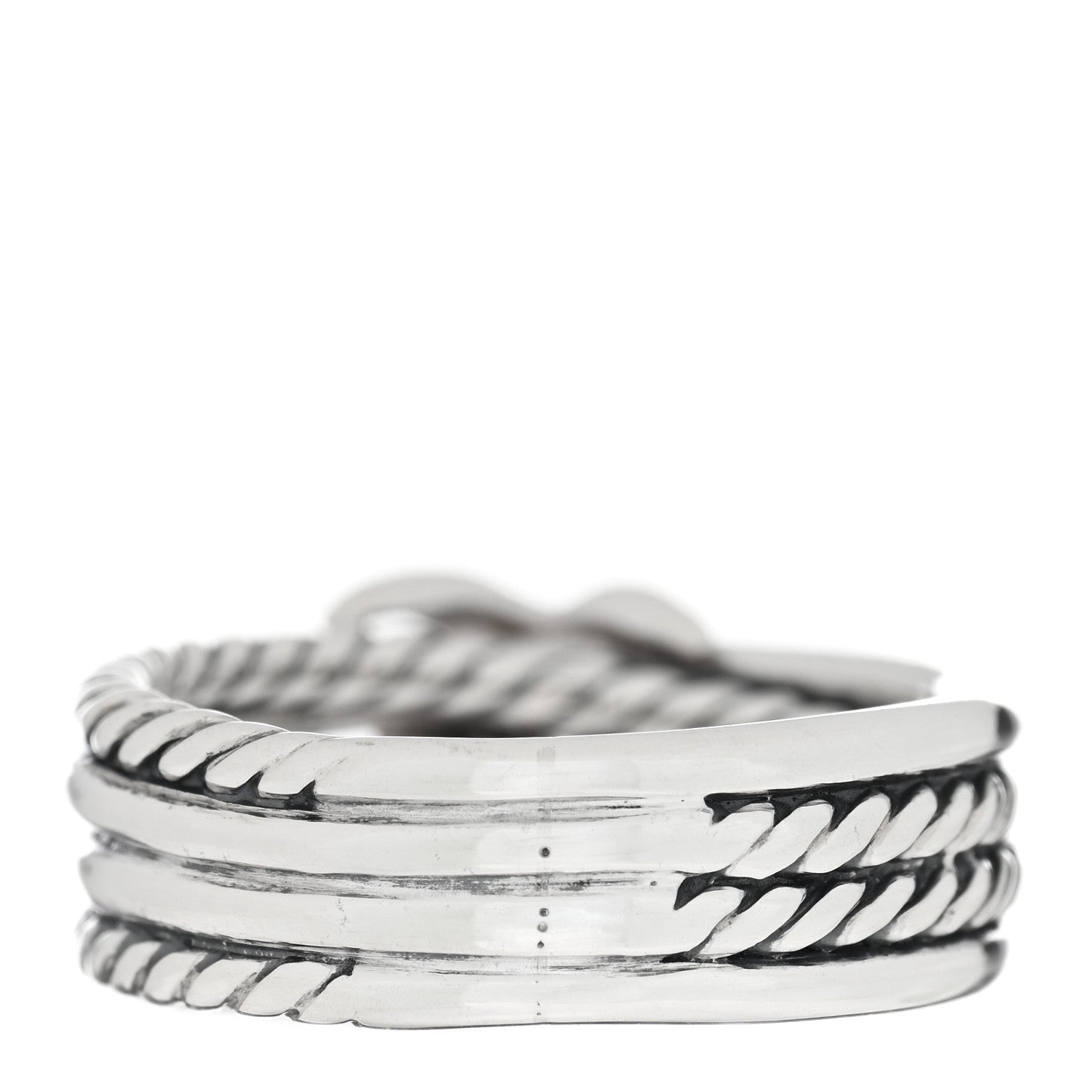 David Yurman Sterling Silver Diamond X Crossover Ring 50 5.5 3 of 4