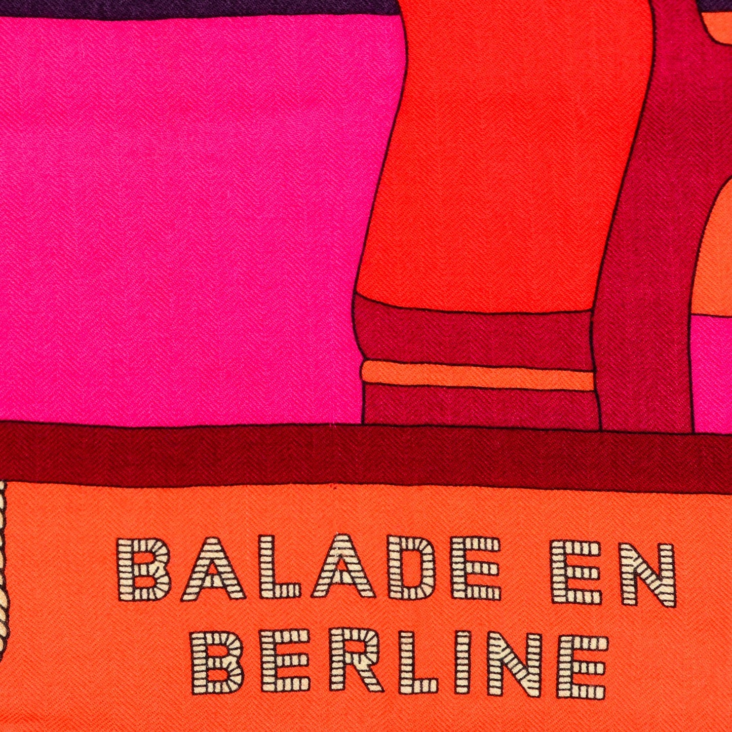 Cashmere Silk Balade En Berline Shawl 140 Fuchsia Orange Rose Pâle