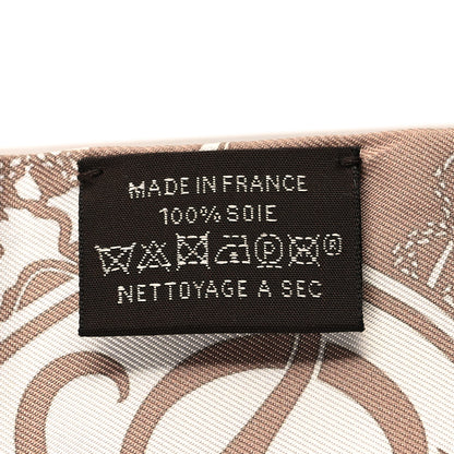 Hermes Silk Ex-Libris Twilly Beige White Caramel 3 of 4