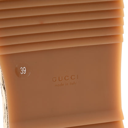 Gucci Monogram Maxi GG Angelina Platform 55mm Slide Sandals 39 Camel Ebony 7 of 10