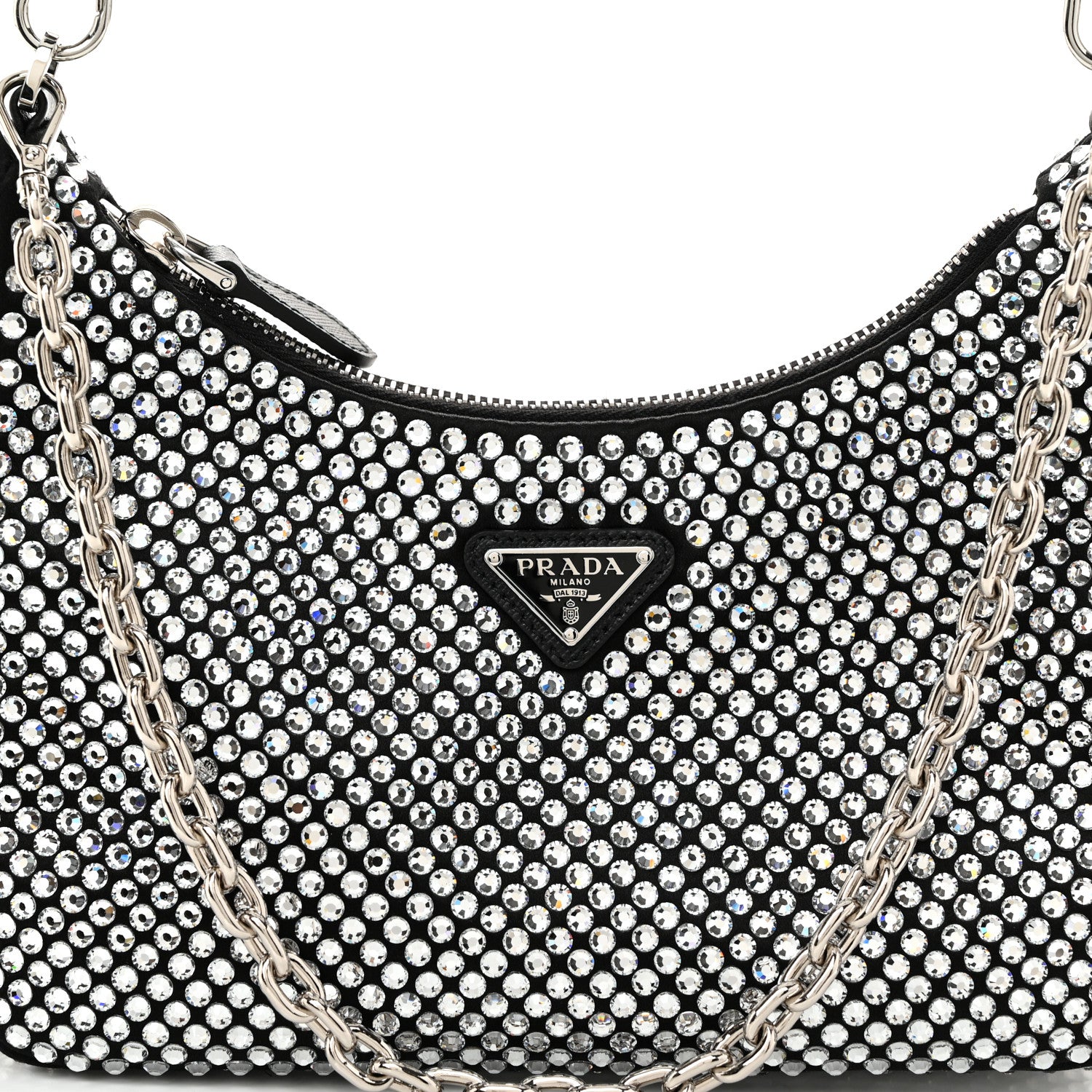 Prada Satin Crystal Re-Edition 2005 Shoulder Bag Cristal 9 of 11