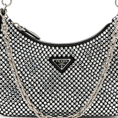 Prada Satin Crystal Re-Edition 2005 Shoulder Bag Cristal 9 of 11