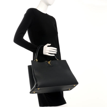 Louis Vuitton Taurillon Capucines GM Black 2 of 11