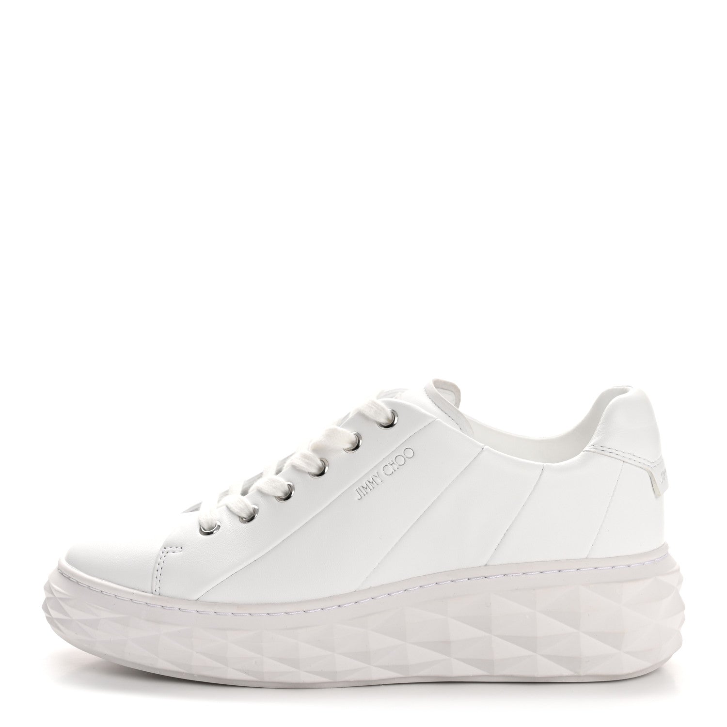 Jimmy Choo Nappa Diamond Light Platform Sneakers 38 White 1 of 27