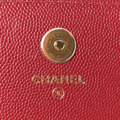 Chanel Caviar Quilted Pocket Twins Clutch With Chain Burgundy 7 of 12