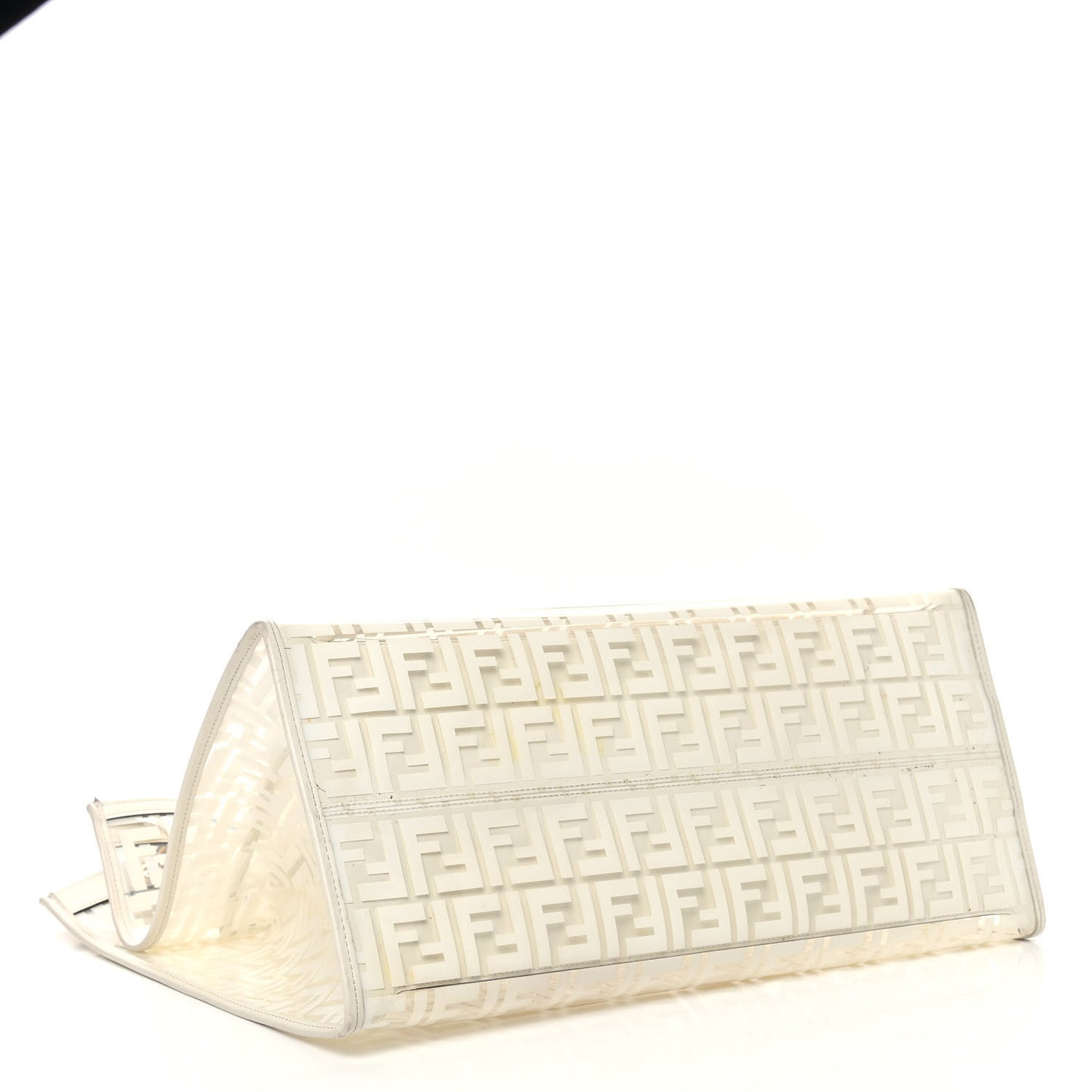 TPU FF Vitello Century Plexiglass Large Runaway Shopper Tote White