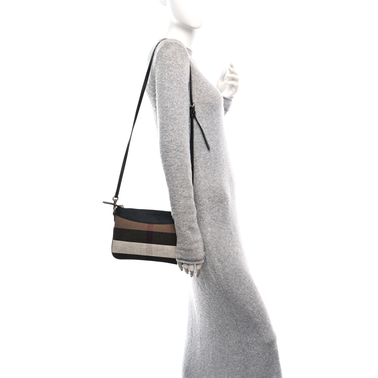 Mega Check Peyton Crossbody Clutch Bag Black
