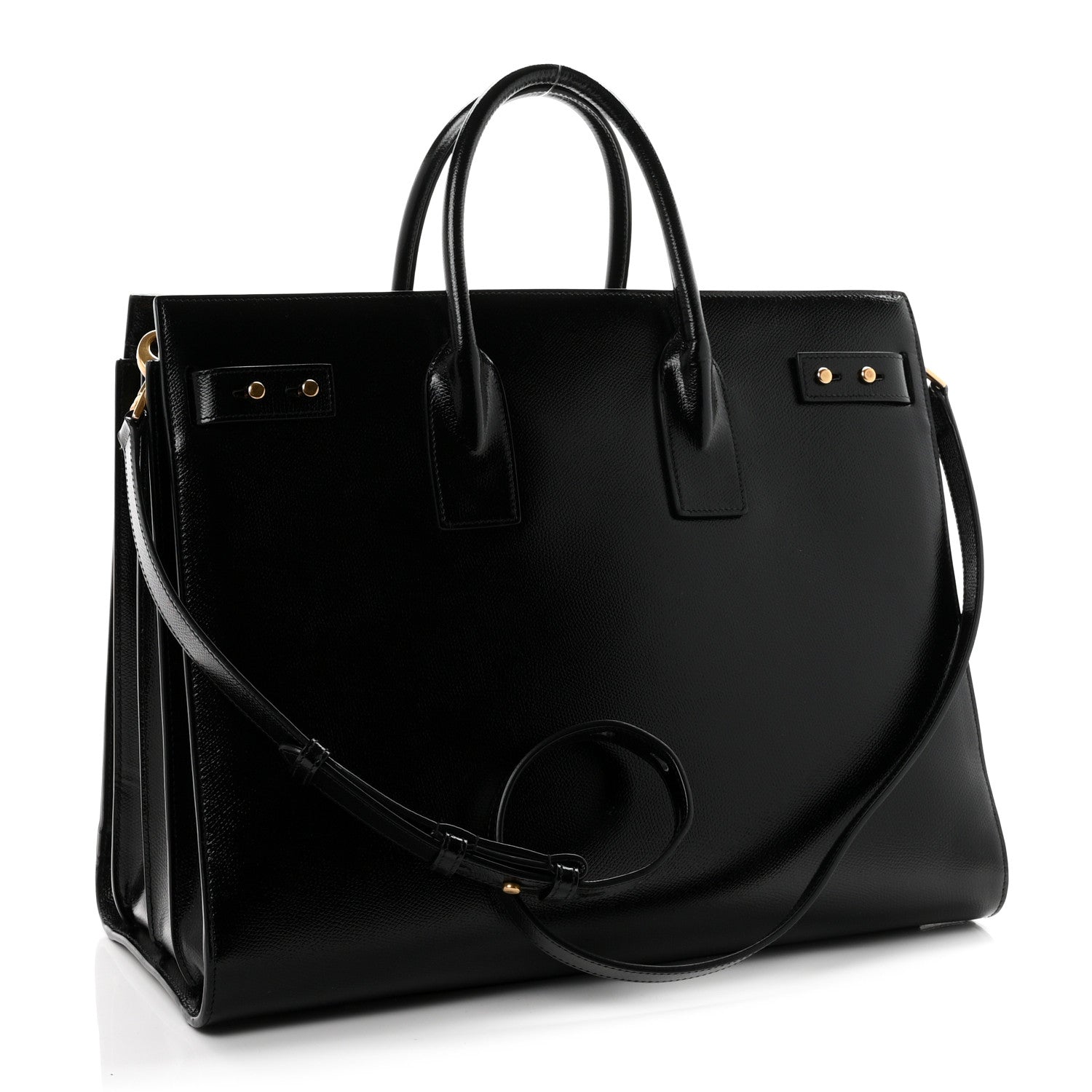 Saint Laurent Patent Grain De Poudre Large Souple Sac De Jour Black 4 of 11
